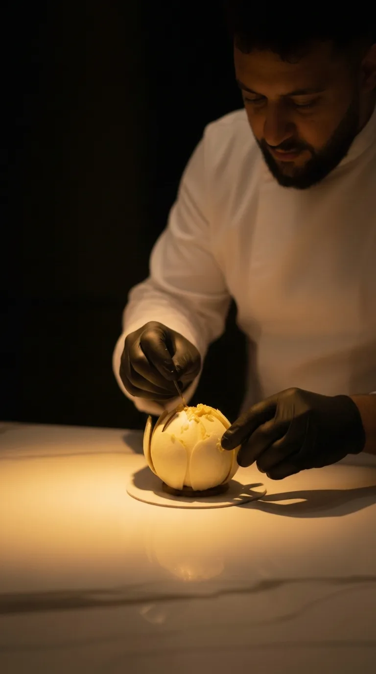 Hamza Hamdi en pleine création dans son atelier